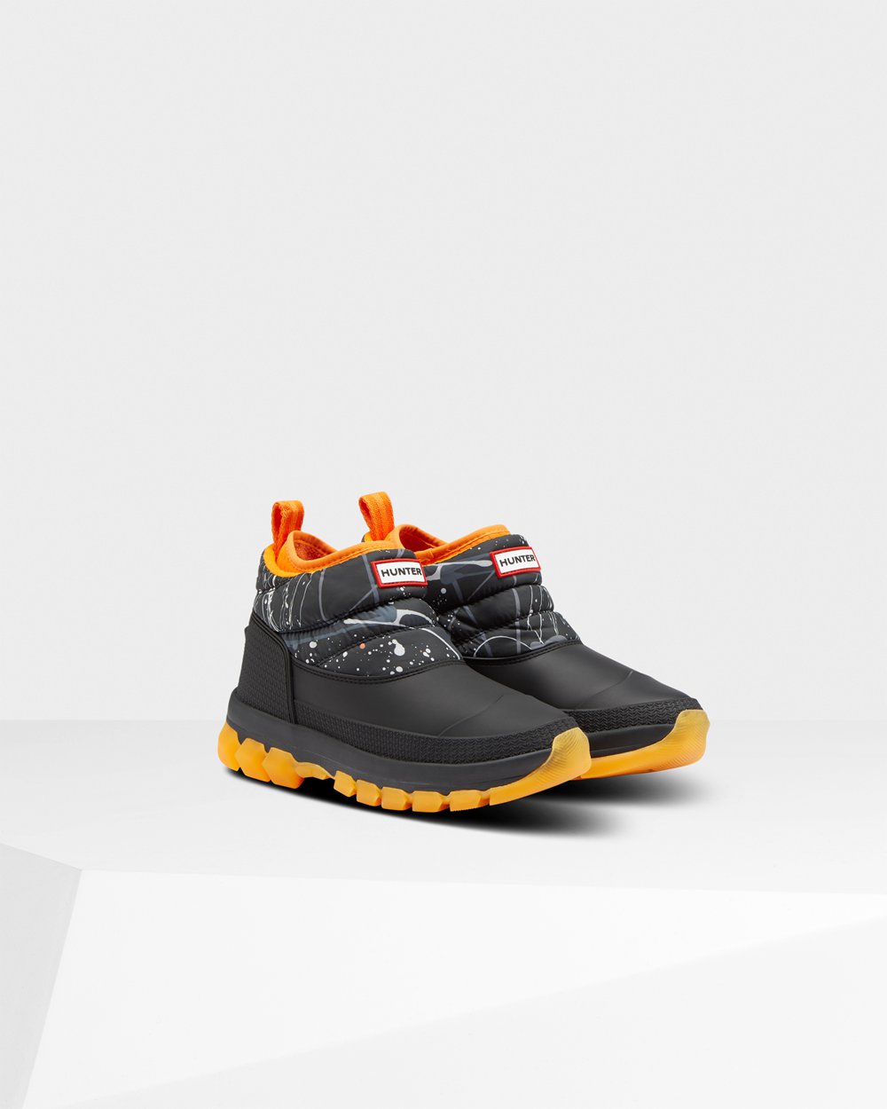 Hunter Kar Çizme Bayan Gri Siyah - Original Printed Insulated Ankle - Türkiye WR8250793